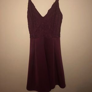 maroon short formal dress